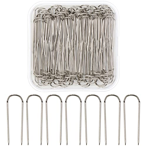 GMMA 100 Stück Näh-U-Pins Gabelnadeln Nadelhandwerk Pins Doppelblockierstifte Edelstahl Nähstifte Mehrzweck-gerade Nadeln zum Nähen Schmuck Display Heimdekoration DIY Nähen Handwerk Herstellung von GMMA