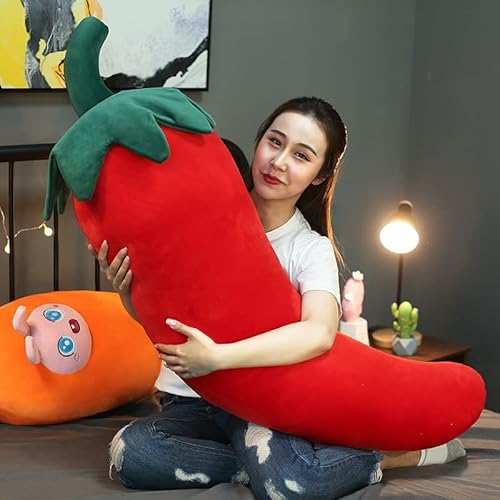 Gemüse Langes Kissen Kissen Mädchen Seite Schlafende Beine Nachtkissen Großes Kissen – Chili, 80 cm von GMMAJ
