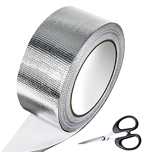 GMMG Aluminium Klebeband Selbstklebend Aluminiumband Hitzebeständig Aluband 50mmx25m Glasfaser Aluminiumfolie Hitzeschutzband zum Reparieren Isolieren Abdichten von GMMG