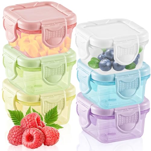 GMMG Vorratsdosen Frischhaltedosen mit Deckel 6 Stück 60ml Mini Dose Dressing Behälter Salatdressing Behälter Lebensmittelbehälter Set für Mikrowellen Gefrierfachgeeignet von GMMG