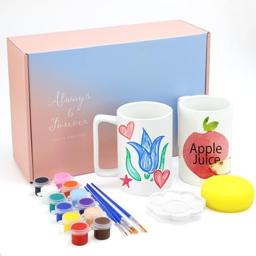 Keramik Tassen Bemalen Set DIY Tassen zum Bemalen Weisse Tasse zum Bemalen Set mit Farben und Pinseln für Kinder & Erwachsene Keramik Tassen Bemalen Set DIY Tassen zum Bemalen Weisse Tasse zum Bemalen Set mit Farben und Pinseln für Kinder & Erwachsene von GMMG