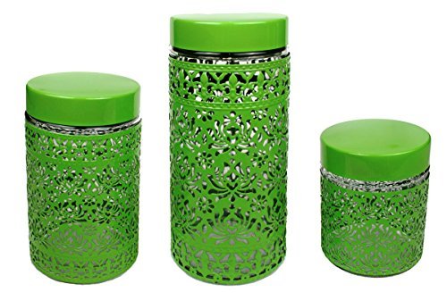 3 er Vorratsdosenset Vorratsdose Vorratsbehälter Frischhaltedose Aufbewahrung Kaffeedose Glas (grün) von GMMH