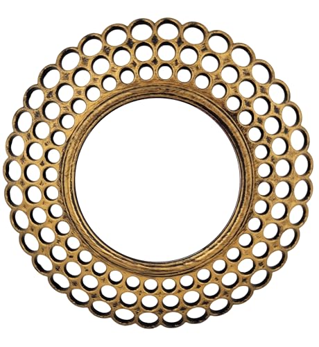 Spiegel Dekospiegel Hängespiegel Wandspiegel Rund Dekoration 26cm, Rahmen aus Kunststoff (Gold) von GMMH