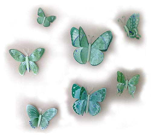 7 Set 3D Schmetterlinge Wandtattoo Wanddeko Wandtatoo Wandaufkleber (Grün) von GMMH