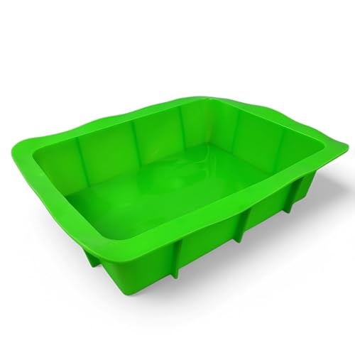 XXL Silikon Auflaufform für Lasagne (Grün), Aufläufe und Brownies, Antihaft Lasagneform, 30 x 20 cm, Brownieform Kastenform Backform Kuchenform Silikonbackform Silikonformen Backen von GMMH