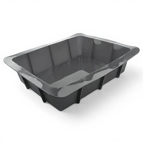 Auflaufform XXL Silikonbackform Lasagneform Kastenform Backform Lasagne Kuchenform Brotbackform Königskuchenform (Grau) von GMMH