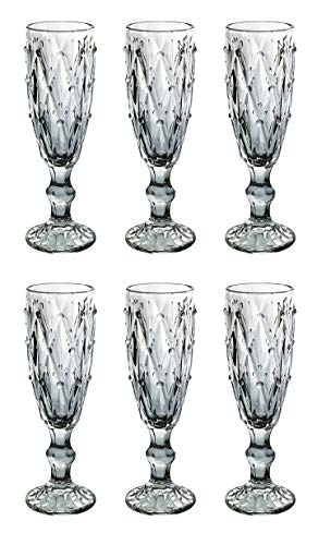 Champagneglas Vintage 6 Teile Set Schleife König Champagne Glas Gläser Weingläser Wasserglas Longdrinkglas (klar) von GMMH
