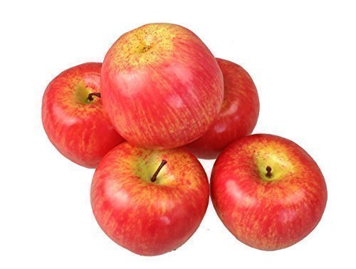 Künstlicher Deko Apfel, 5 Stück (Rot, 90-120 g/St) Lebensechtes Plastikobst, Äpfel Plastikfrucht, Kunstobst, Frucht, Dekoration, Schaufenster, Haushalt, Küche, Party, Hotel von GMMH