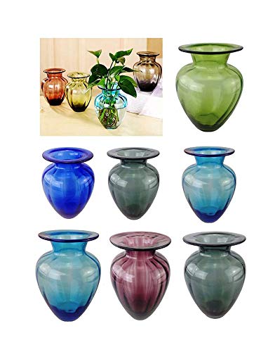 Dekovase Glasvase Vintage Vase Glas Retro Tischvasche (15,5 cm, lila) von GMMH