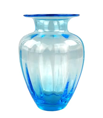 Dekovase Glasvase Vintage Vase Glas Retro Tischvasche (15,5 cm, dunkel blau) von GMMH