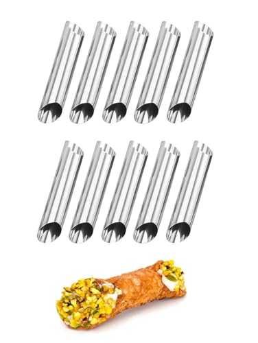 EDELSTAHL Cannoli Backform EXTRA BREIT 30 mm Traditionelle Backform Schillerlockenform Gerade Röhrchen Spritztüllen Schaumrollen Sahnerollen (10 er Set) von GMMH