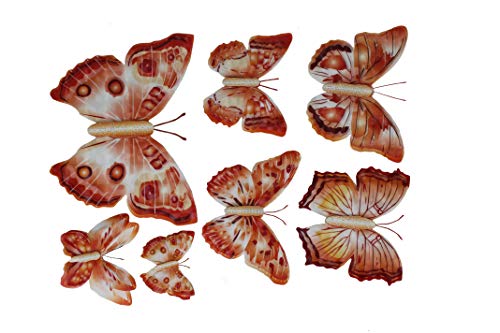 GMMH 7 Set 3D Schmetterlinge orange Wandtattoo Wanddeko Wandtatoo Wandaufkleber von GMMH