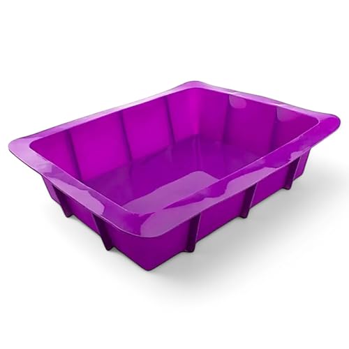 GMMH XXL Silikon Auflaufform für Lasagne (Lila) Aufläufe und Brownies, Antihaft Lasagneform, 30 x 20 cm, Brownieform Kastenform Backform Kuchenform Silikonbackform Silikonformen Backen von GMMH