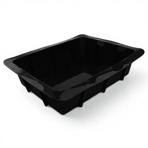 GMMH Auflaufform XXL Silikonbackform Lasagneform Kastenform Backform Lasagne Kuchenform Brotbackform Königskuchenform (Schwarz) von GMMH