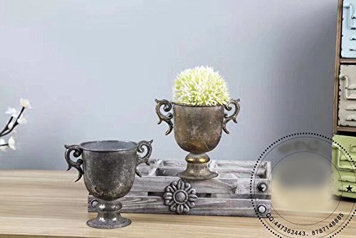 GMMH Dekovase Vase Blumenvase Antik Metall Vintage Deko Retro Design (LN18-3 16 cm Hoch Silber) von GMMH
