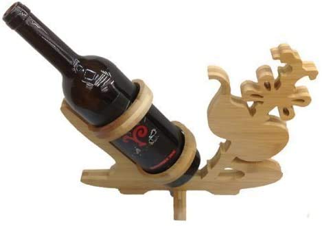 GMMH Design Weinflaschenhalter Weinregal Delfine 2 Weinständer Flaschenständer Flaschenhalter Weinhalter Holz von GMMH