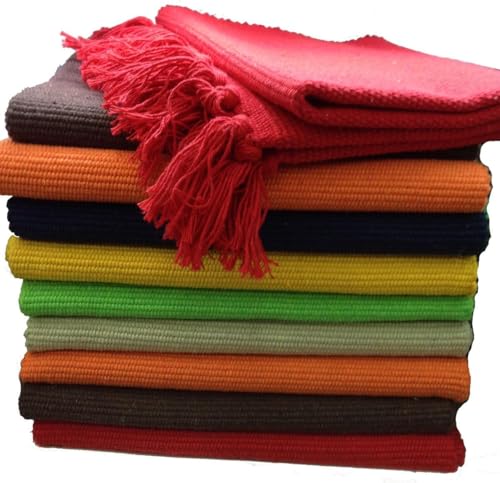 GMMH Fleckerlteppich Baumwolle Handweb Teppich Flickenteppich Fleckerl Handwebteppich (150 x 210 cm, Blau) von GMMH