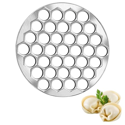 Profi Teigtaschenfomer (Extra Schwer 670 gr) 37 Löcher, Dumpling Maker, Gefüllte Teigtaschen Ausstechform Pelmeni Ravioli, Pelmeniza Metallform Nudeln Teigpresse zum Kochen, DIY Form von GMMH