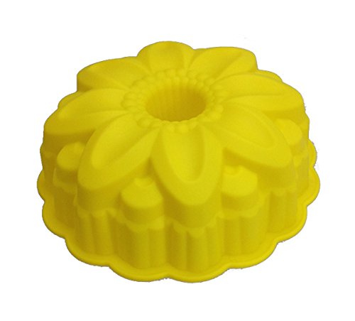 GMMH Original Silikonbackform Blume Kugelhupf Backform Kuchenform Brotbackform Obstbodenform (gelb) von GMMH