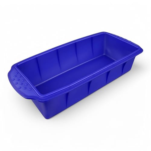 GMMH Silikon Brotbackform, Kastenform Antihaft Backform Kuchenform für Kuchen und Brot, Bananenbrot, Brotform 23x10x6 cm (Blau) von GMMH