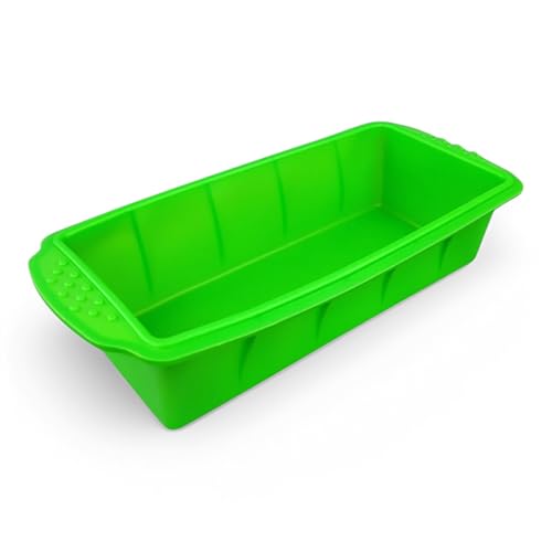 Silikon Brotbackform, Kastenform Antihaft Backform Kuchenform für Kuchen und Brot, Bananenbrot, Brotform 23x10x6 cm (Grün) von GMMH