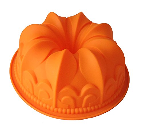 GMMH Original Silikonbackform Kugelhupf Kuchen Backform Kuchenform Brotbackform Obstbodenform (Orange) von GMMH