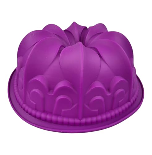 GMMH Gugelhupf Backform aus Silikon (D1, Lila) Silikonbackform Blume Backform, Gugelhupfform, Kuchenform aus Silikon, Form, Silikonform, Brotbackform Obstbodenform Marmorkuchen Rührkuchen von GMMH
