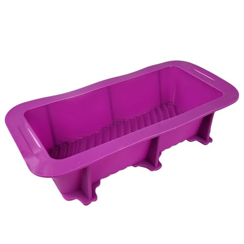 GMMH Silikon Brotbackform, Kastenform mit verzierenden Streifen und stabilisierendem Rand, Antihaft Backform Kuchenform für Kuchen und Brot, 23x10x6 cm (Lila) von GMMH