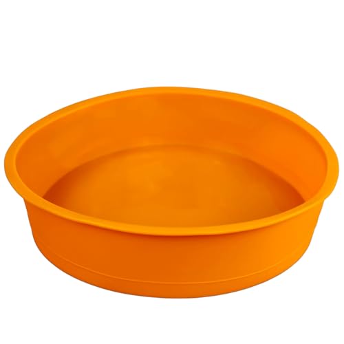 GMMH Silikonbackform Rund Durchmesser 26 cm Kuchen Backform Kuchenform Brotbackform Obstbodenform (orange) von GMMH