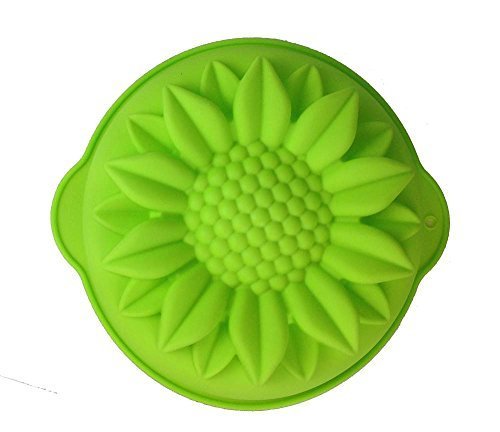 GMMH Silikonbackform Sonnenblume Kuchen Backform Kuchenform Brotbackform Obstbodenform (grün) von GMMH