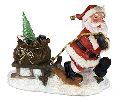 GMMH Weihnachten Gartenfigur 28 cm Hoch 36209 Gartendeko Nikolaus Figur Gartenzwerg Weihnachtsmänner Gartenzwerg Zwerg Wiehnachtsmann Leuchtend von GMMH