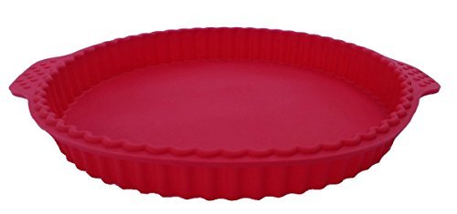 Obstbodenform 26 cm Rund Griff Kuchen Backform Kuchenform Brotbackform (rot) von GMMH