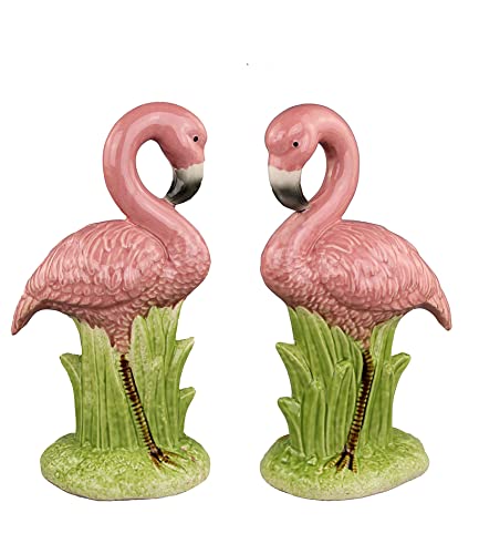 Pastel Tischvase Dekofigur Flamingo Blumentopf Origami Design Keramik Hohe nach Wahl (Figur Flamingo 2er Set) von GMMH