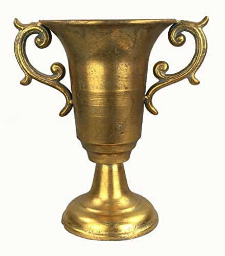 Pokal Amphore Dekovase Vase Blumenvase Antik Metall Vintage Deko Retro Design (LN52-4 Gold) von GMMH