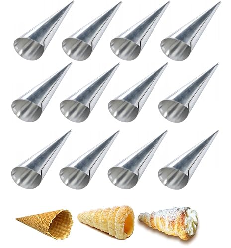 12 Stück Schillerlockenform aus Edelstahl Klein 11 x 3,8 cm Schaumrollen Backform Trubotschki Hörnchen Sahnerollen Schillerlocke Cornet Form zum backen 12 Stück Schillerlockenform aus Edelstahl Klein 11 x 3,8 cm Schaumrollen Backform Trubotschki Hörnchen Sahnerollen Schillerlocke Cornet Form zum backen von GMMH