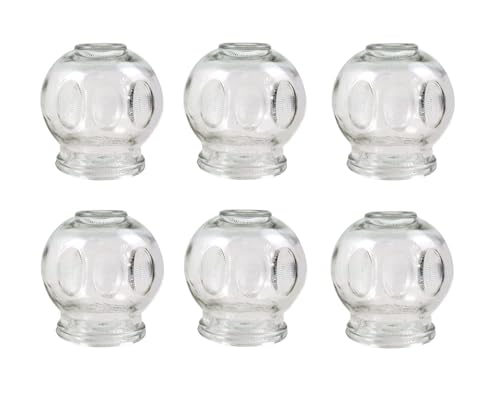 Schröpfen Set aus Glas, Feuerschröpfen Schröpfgläser Vakuum Massage für Muskelentspannung und Schmerzlinderung, Hijama Hacamat Glasschröpfen, Schröpftherapie Therapie Cupping Banki (6 Stück, 4,5 cm) von GMMH
