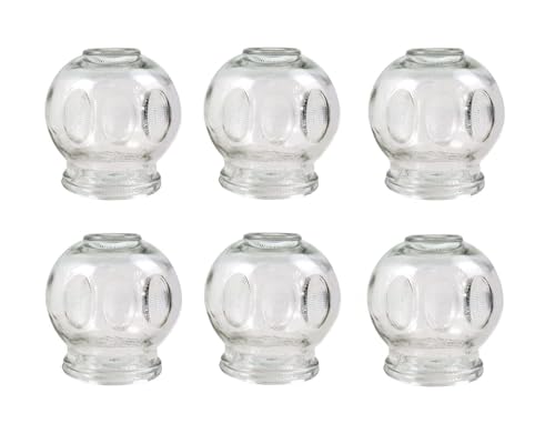 Schröpfen Set aus Glas (Feuerschröpfen) Schropfglas Schröpfgläser, Vakuum Massage für Muskelentspannung und Schmerzlinderung, Therapie Entgiftung Alternative Medizin, Cupping Banki (6 Stück, 4,5 cm) von GMMH