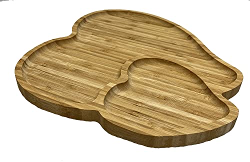 GMMH Servierplatte Holz Snacktablett Trockenobstteller Nussteller mit Fächern Tablett (Herz mit 2 Fächern) von GMMH