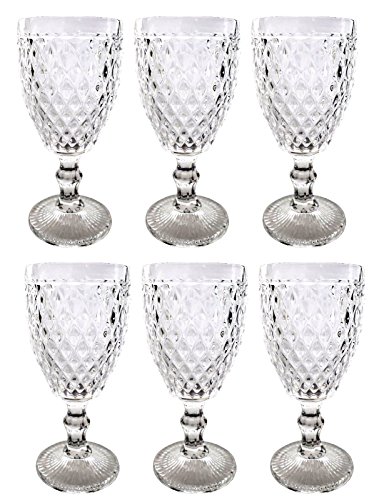 Vintage 6 Teile Set Netz klar 16-5 König Weinglas Glas Gläser Weingläser Wasserglas Longdrinkglas von GMMH