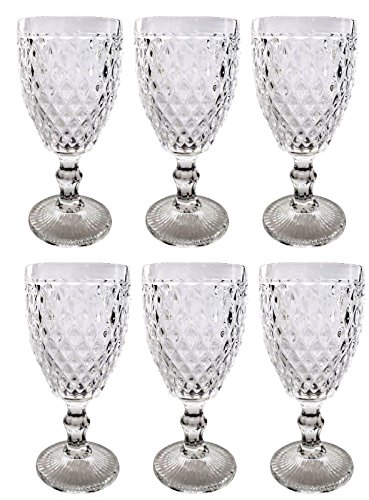 Vintage 6 Teile Set Netz klar 16-5 König Weinglas Glas Gläser Weingläser Wasserglas Longdrinkglas von GMMH