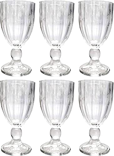 Weinglas Vintage 6 Teile Set Streife König Champagne Glas Gläser Weingläser Wasserglas Longdrinkglas (klar glanz) von GMMH