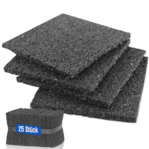 25 Stück Terrassenpads Gummiunterlage Bautenschutzmatte | 3 mm 80 x 80 mm | Größe auswählen von GMP