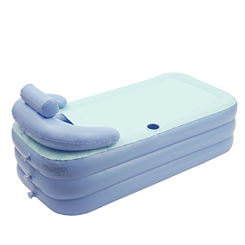 Aufblasbare Badewanne blaue faltende PVC erwachsene Badewanne Haushalt Ganzkörperbad großer tragbarer kleiner Haushalt kann sitzen und sich hinlegen von GMSLuu
