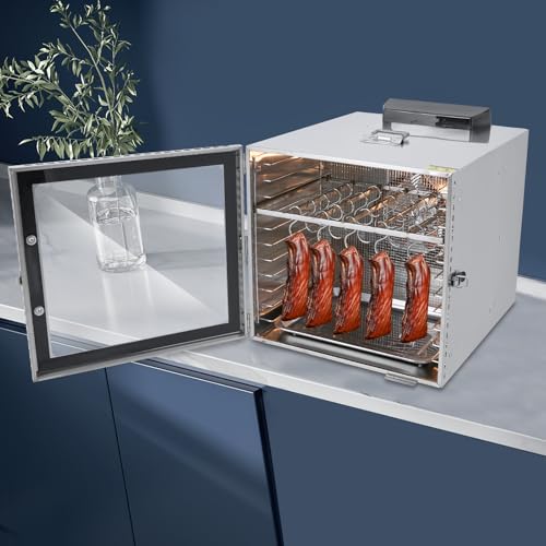 Dörrgerät für Lebensmittel, 1000W 10 Etagen 42.5L Fassungsvermögen 30-90°C Timer 24h von GMSLuu