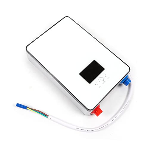 Elektrischer Durchlauferhitzer Haushalt thermostatisch schnell über Wasser heizen Bad schnell Heizung kleines Bad mit Dusche Kit 6500W 220V weiß (Weiß) von GMSLuu