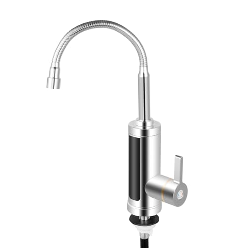 Elektrischer Durchlauferhitzer Wasserhahn 3000W 360° drehbar LED-Temperaturanzeige Küchenarmatur von GMSLuu