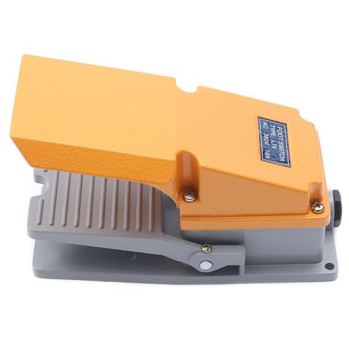 Fußschalter Pedal Taster, 380V 2.5kV Tretschalter Fußpedal Orange+Grau TFS-LT4 von GMSLuu