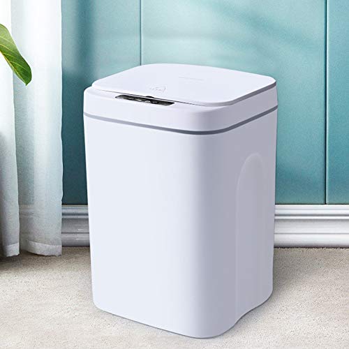 GMSLuu Intelligenter Abfalleimer mit Sensor, automatisch, für Zuhause, Wohnzimmer, Küche, Bad und Toilette, 16 l, Weiß von GMSLuu