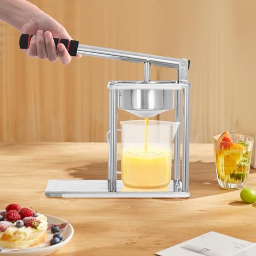 Manuelle Edelstahl Saftpresse, 500ml Messbecher 30cm Griff für Wassermelone Trauben Granatäpfel von GMSLuu