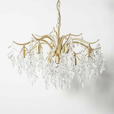 Moderne kronleuchter kristall 9-Arm Kronleuchter Dimmbare Golden Pendelleuchte Hängelampe für Schlafzimmer Wohnzimmer Esszimmer Küche Flur 90×50cm von GMSLuu